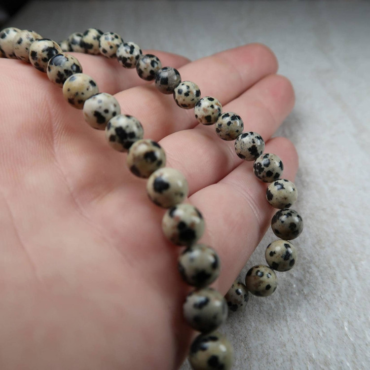 Dalmatian Jasper Beads For Jewellery Making (1)