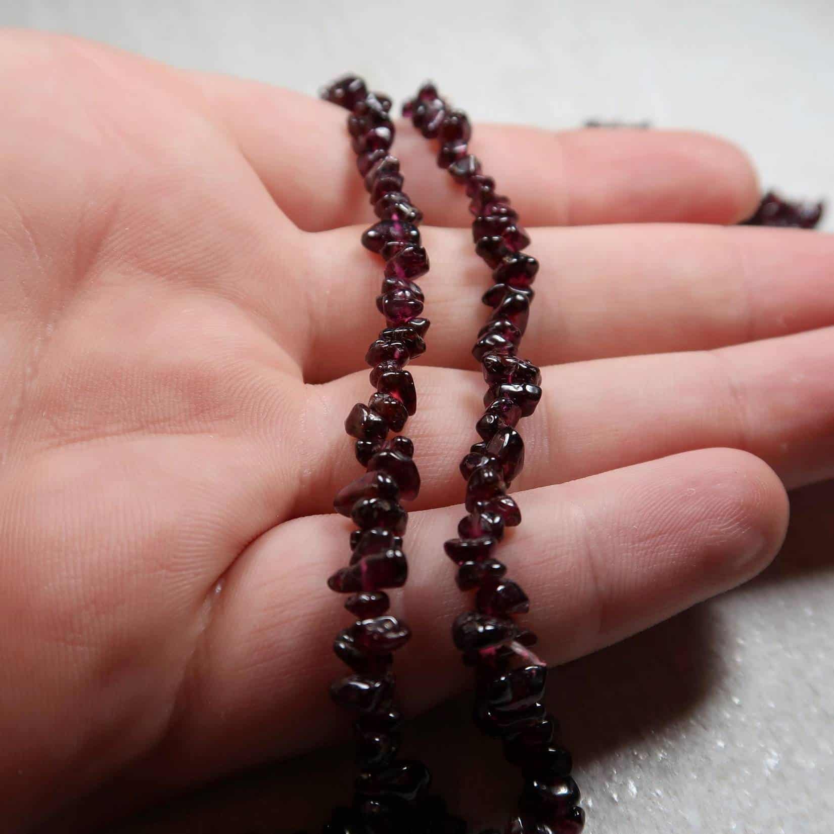 Natural Red Garnet Gemstone Beads | 8mm Round Loose Beads For Jewelry Making DIY