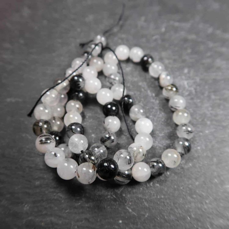 Tourmaline In Quartz Bead Strands For Jewellery Makers (1)