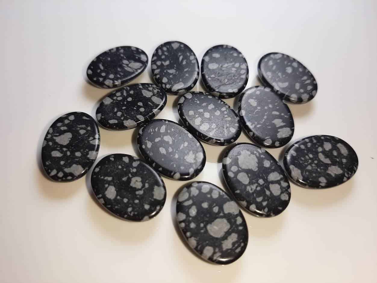 Fake Snowflake Obsidian cabochons