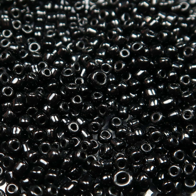 Gloss Black Seed Beads