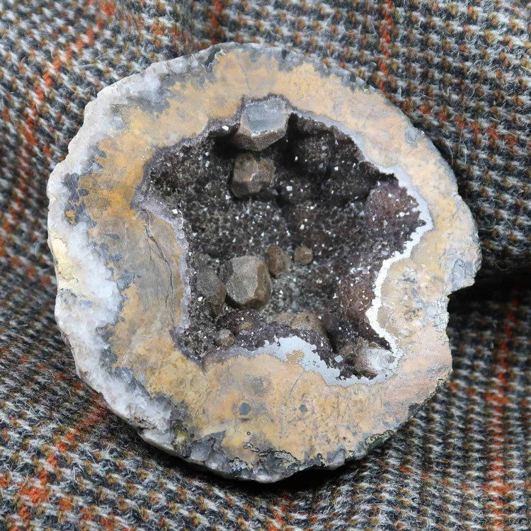 Smoky Quartz Geode With Calcite (2)