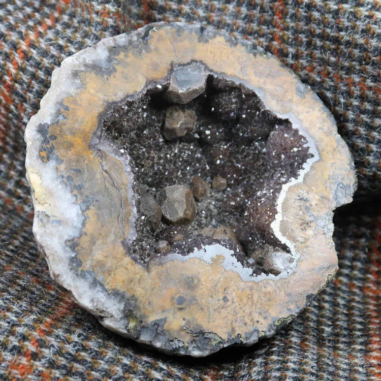 Smoky Quartz Geode With Calcite (3)