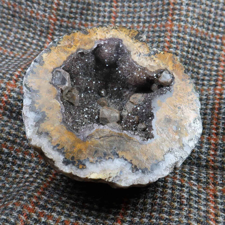 Smoky Quartz Geode With Calcite (4)