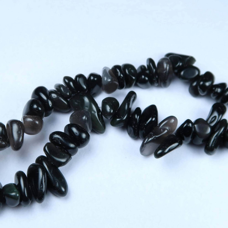 black obsidian nugget bead strands for jewellery making (1)