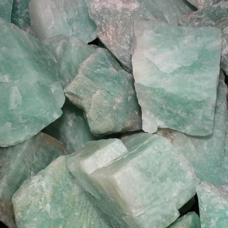 rough amazonite mineral specimens for rock tumbling or lapidary