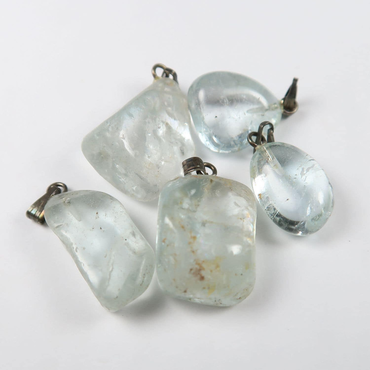 aquamarine tumblestone pendants for jewellery making