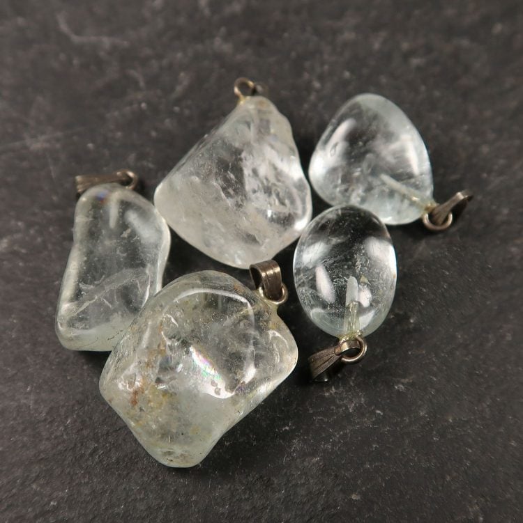 aquamarine tumblestone pendants for jewellery making 2