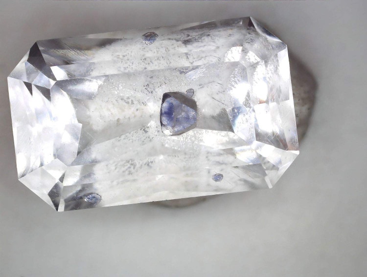 faceted fluorite in quartz
