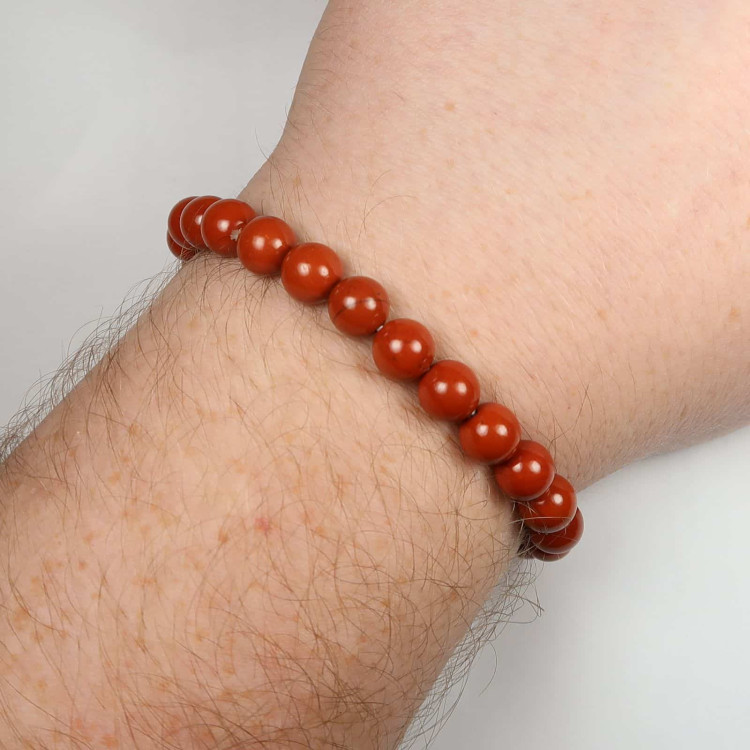red jasper round beaded bracelets 5