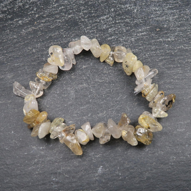 rutilated quartz chip bead bracelets
