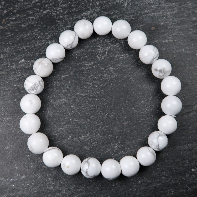 white howlite round bead bracelets