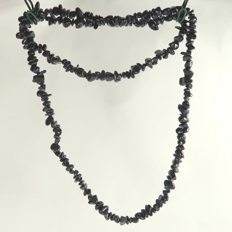 goldstone glass necklaces (blue)