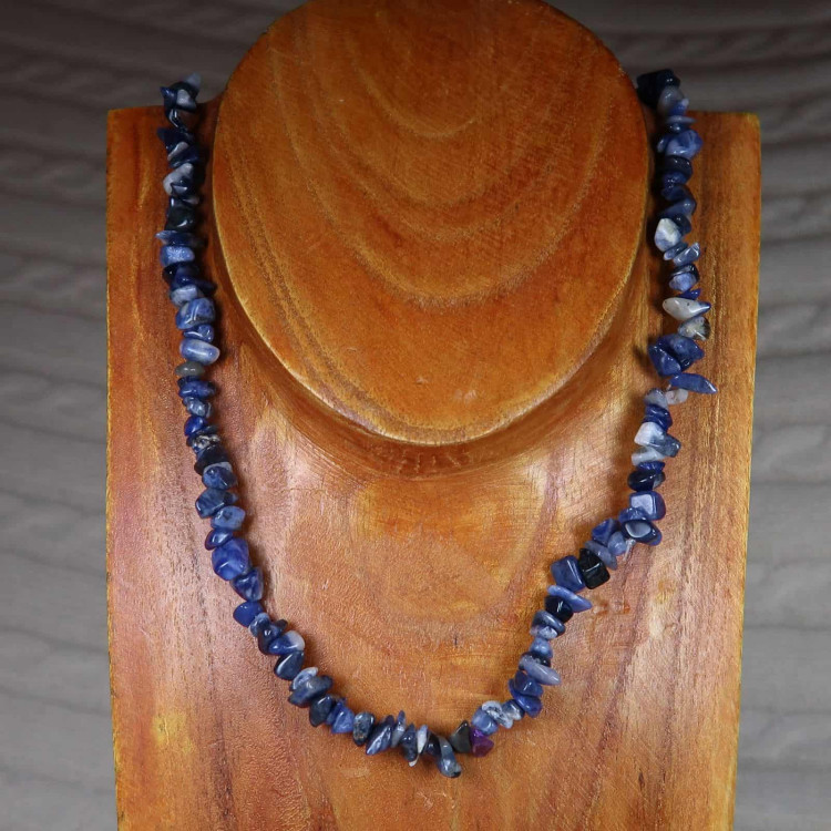 blue sodalite gemstone chip necklaces 2