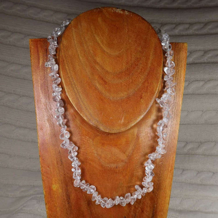 clear quartz rock crystal chip bead necklace 2