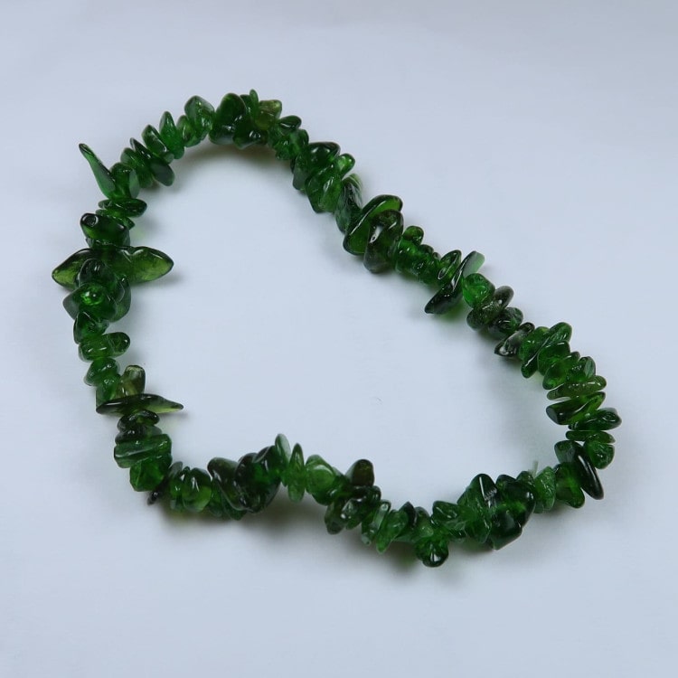 green diopside gemstone chip bracelets 2