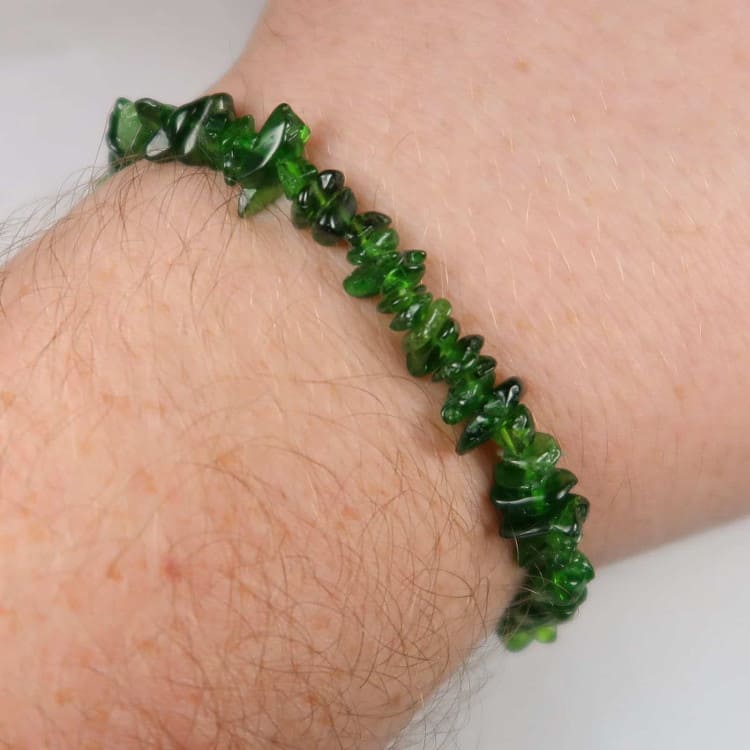 green diopside gemstone chip bracelets 3
