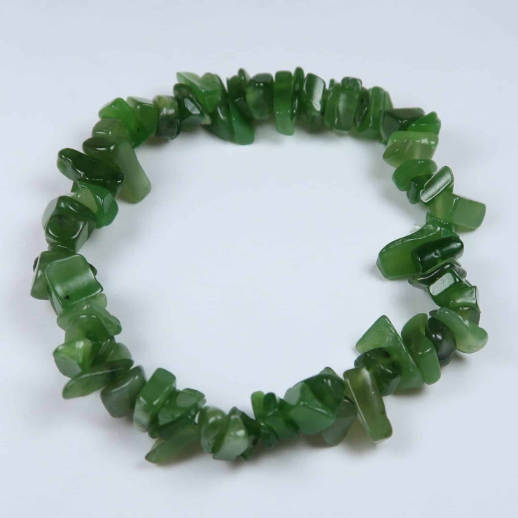 green nephrite jade gemstone chip bracelets 2