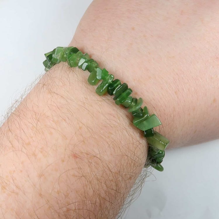 green nephrite jade gemstone chip bracelets 4