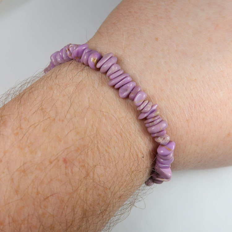 pink thulite gemstone chip bracelets 5