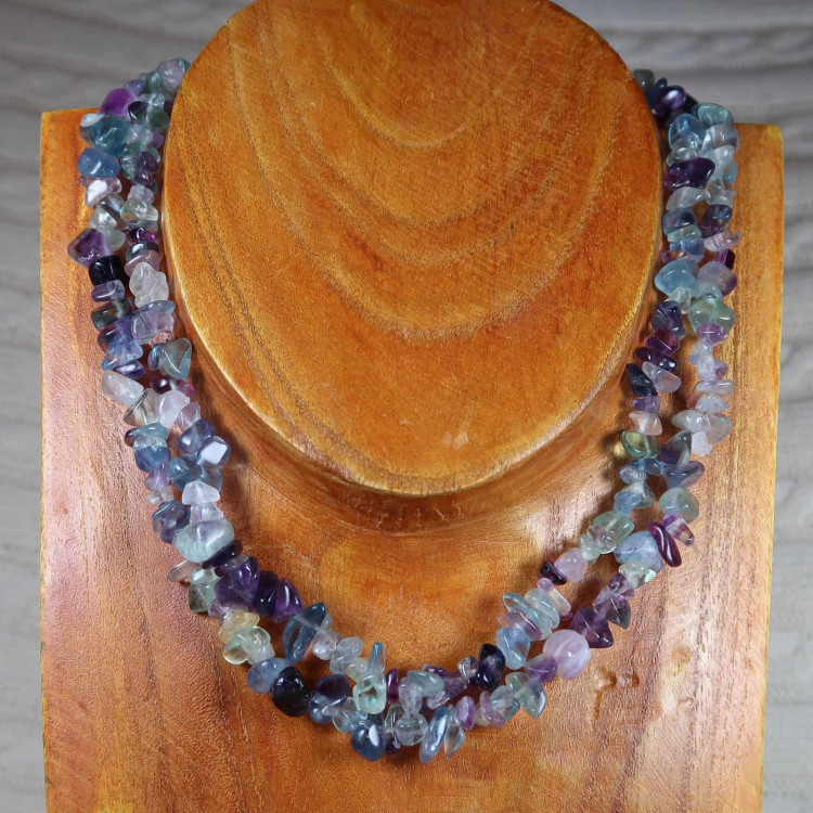 rainbow fluorite chip bead necklaces 3