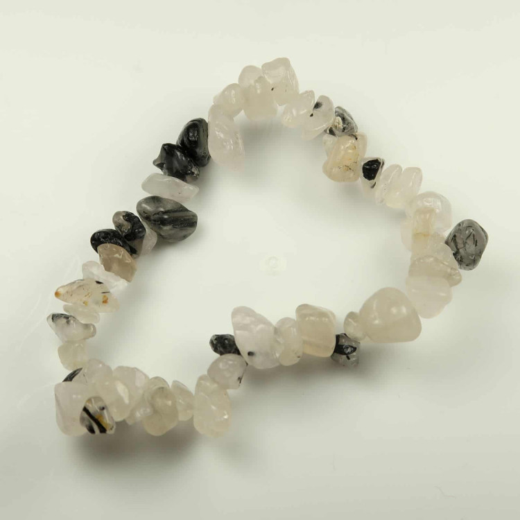 tourmalinated quartz chip beaded bracelets