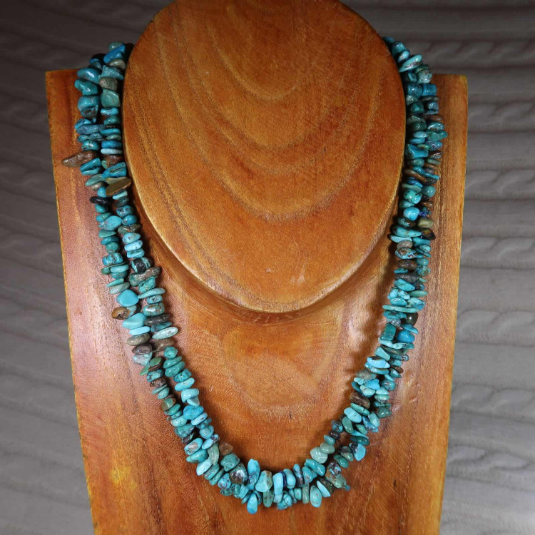 turquoise chip beaded necklaces (2)