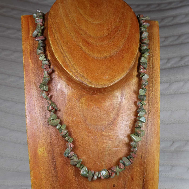 unakite chip necklaces pink and green semi precious stone (2)
