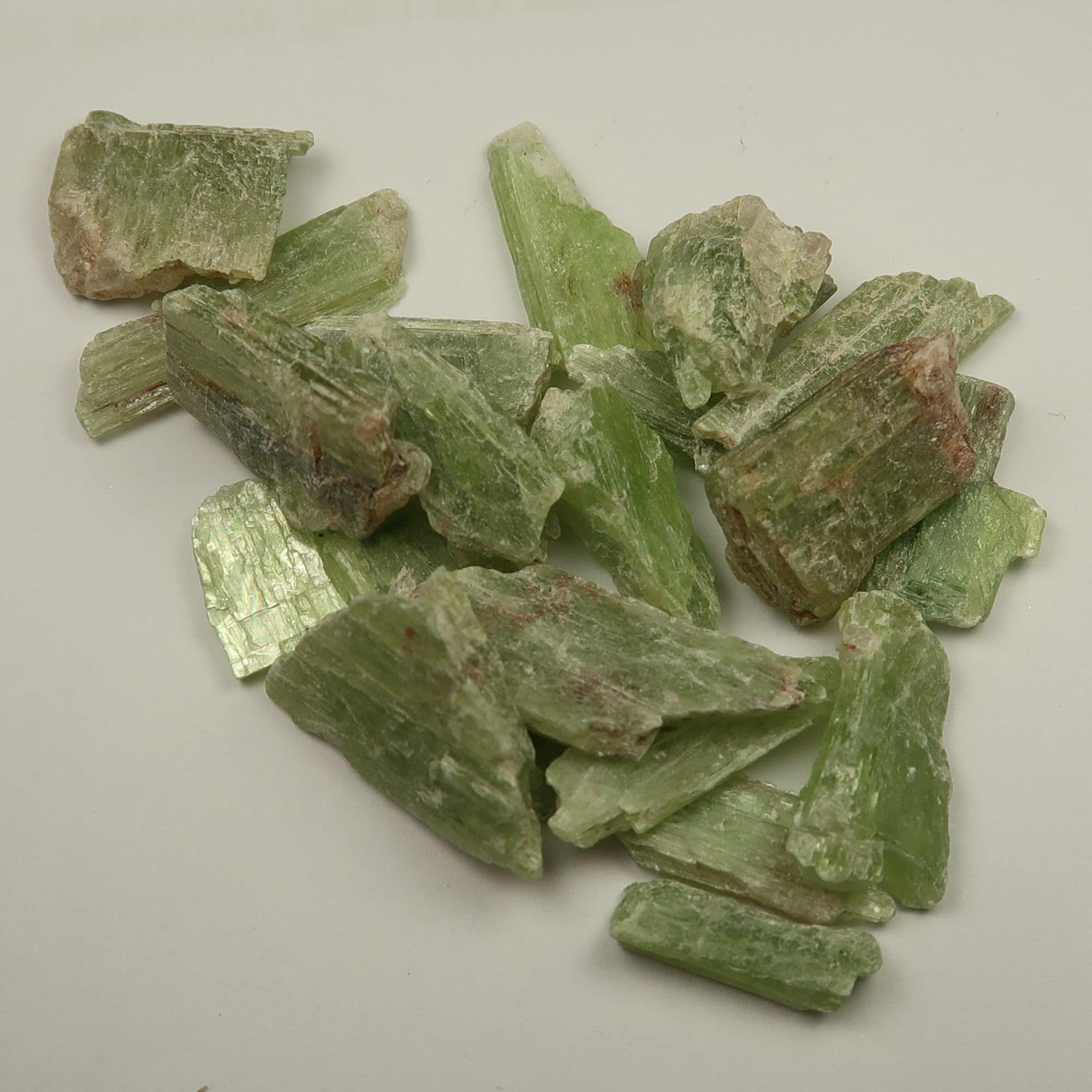 Green Kyanite crystals UK Mineral and crystal shop