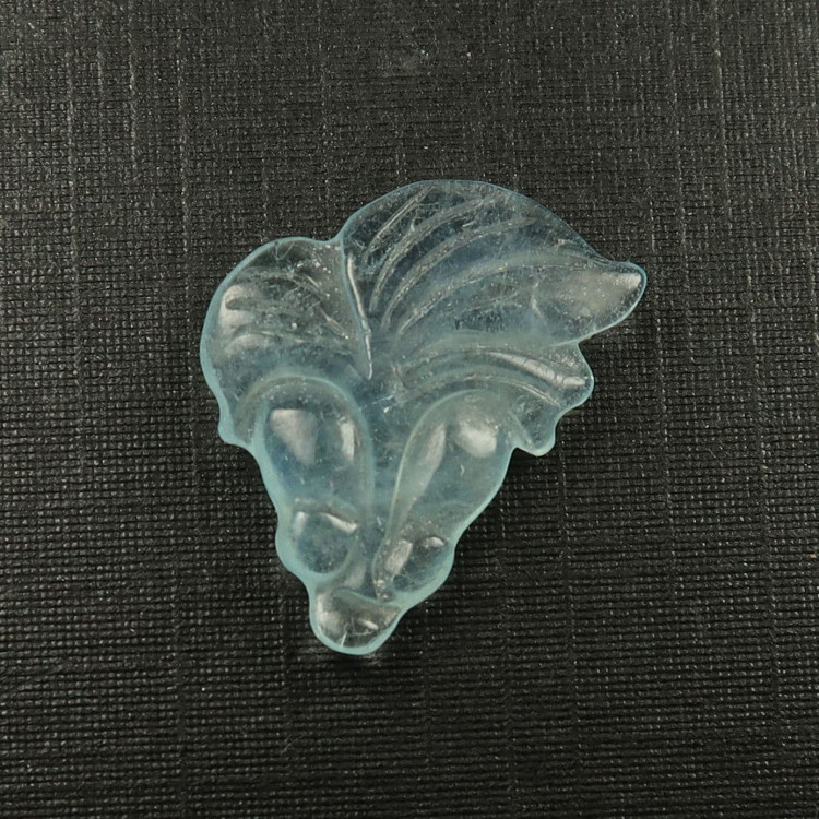 aquamarine fish head carving 11